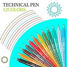 12 Colors Waterproof Fineliner Pen Set, Drawing Outlining Pen For Art, Manga, Sketching, Back To School Reward - Sets - View 6