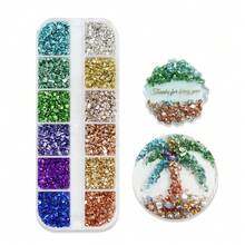12 Grids Ocean Style Irregular Crushed Glass Stone Beads Set For Resin Shaker Crafts Epoxy Mold Filler DIY Jewelry Making Accessories Handmade - Multicolor - View 6