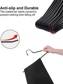 10 Peças Cabides de Calça com Ponta Aberta e Design Antiderrapante, Adequado para Calças, Denim, Toalhas, Saias para Economia de Espaço no Armário, Material Metálico Resistente com Revestimento de Borracha, Organizador de Guarda-Roupa Robusto - Multicolorido - Visão 6