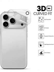 3pcs 9H Tempered Glass Camera Lens Screen Protector, Compatible With IPhone 17/Air/17 Pro/17 Pro Max/16 Pro Max/15 Pro Max/14 Pro Max/13/12/11 Pro Max | Compatible With Multiple Phone Models, High Hardness - Clear - View 3