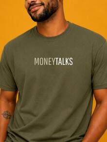 Casual Money T-Shirt, Minimalist, Resenharia Style | 100% Cotton, Brazilian Style, Perfect For Hanging Out With Friends And Bars - Army Green - View 2