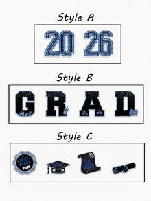 10pcs/Set 2026 Graduation Lawn Sign Kit - Blue & Black Graduation Lawn Banners With Stands, Graduation Party Supplies, Large Outdoor High School & College Graduation Party Decorations - Blue and Black Graduation Site - View 11