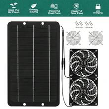 12V Solar Exhaust Fan, Waterproof Solar Panel Vent Fan For Poultry Cage, Greenhouse, Shed & Pet House Outdoor - Black - View 5