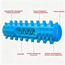 Chew Squeaky Dental Toothbrush Dog Toy, Teeth Cleaning Interactive Pet Toy - Multicolor - View 4