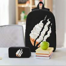 Prestonplayz Backpack Set, 3 Piece Backpack Set With Lunch Box Pen Box , A Back-To-School Essential: This Everyday Bag Features A Casual Style And Lightweight Construction, Paired With A Durable Zippered Closure-Making It Suitable Both Men And Women. - 套裝 - 查看 8