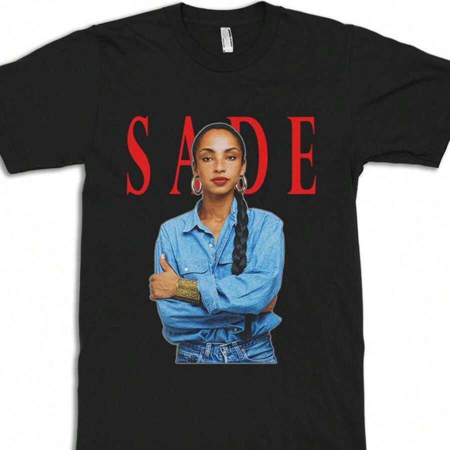 2026 Vintage Sade Adu Print Graphic Cotton TShirt Sade Adu Unisex TShirt Sade Pop Music Fan Shirt Gift For Her Sade Tour Shirt - 後退 - 查看 1