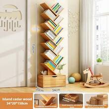 12 Tier Tree Bookshelf Tall Floor Standing Book Shelf Tall Bookcase Living Room - Default - View 4