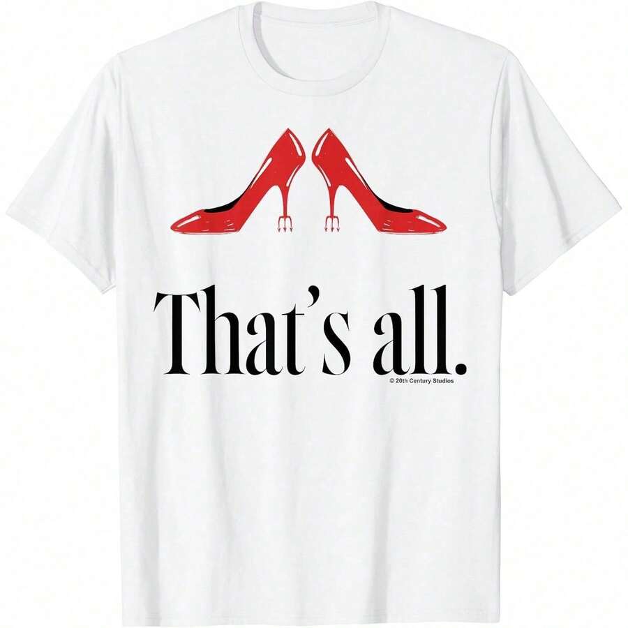 Vintage Demon In 2. It's The End. Red High Heels. Pitchfork T-Shirt. Summer Tops. - 白色 - 查看 1