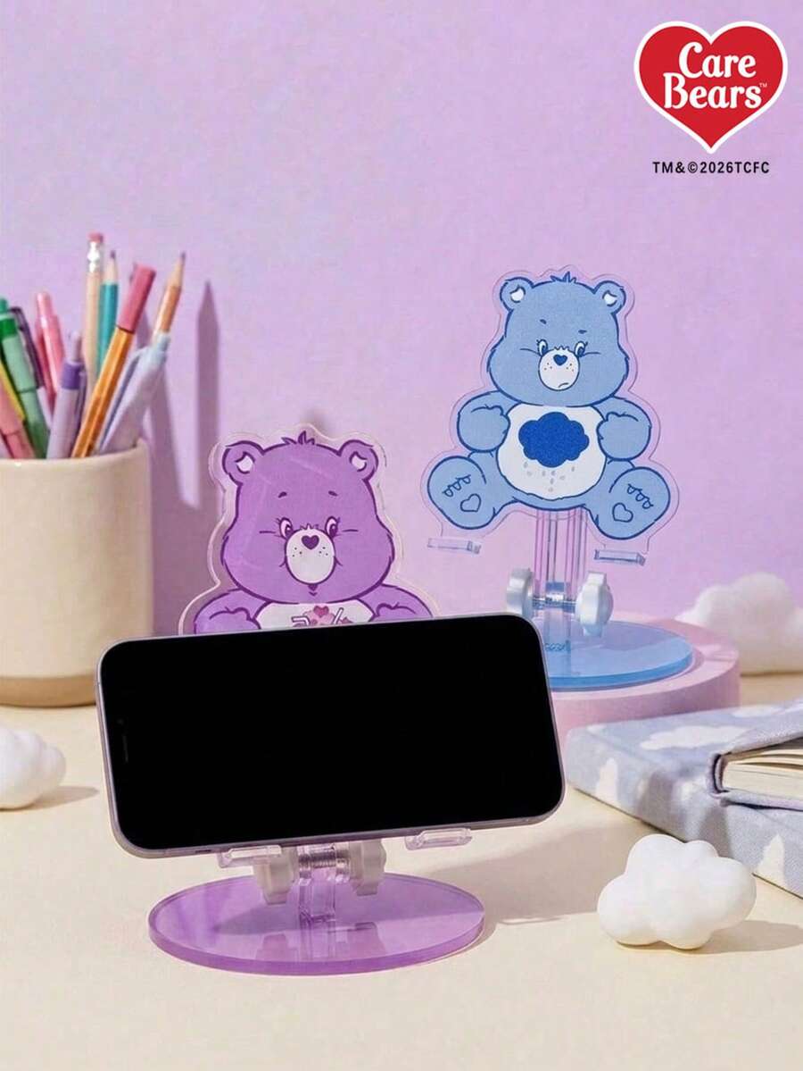 Care Bear X Joivida 1 Piece Bears Cartoon Acrylic Phone Stand, Adjustable Desktop Holder With Rainbow Pattern, Universal For Smartphones/Tablets, Cute Desk Accessory For Home/Office - Multicolor - View 1