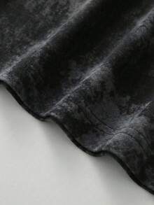 1 Piece Of Women's Short-Sleeved T-Shirt, Casual Style, Loose Fit, Round Neck, Washed Fabric With Tie-Dye Effect, For Office, Campus, Daily Wear, Dates, Meetings, Black Color. - 黑色 6 - 查看 2