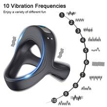 Vibrating Cock Ring Silicone Penis Rings Mutiple Vibration Modes For Erection Enhancement  Male Adult Cockring Sex Toys For Men Couples - one-size - View 3