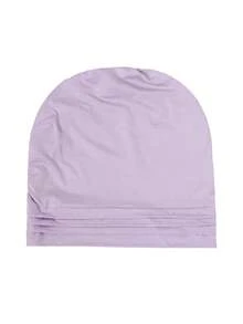 OBOVAY 1 chiếc khăn turban xếp ly màu trơn cho nữ, mũ ngủ hóa trị, thoải mái, mềm mại, thoáng khí, mũ trùm đầu ngủ, phù hợp sử dụng hàng ngày - Nhiều màu - Xem 11