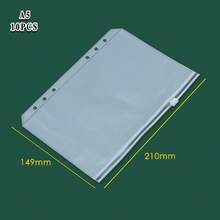 1件 A5/A6/A7 透明 PVC 拉鍊活頁夾口袋，耐用防水，6環設計，方便整理文件、照片、現金，適合居家、辦公室、旅行活頁夾收納袋，可存放文具、票券、學校用品，開學季適用 - 透明 - 查看 13