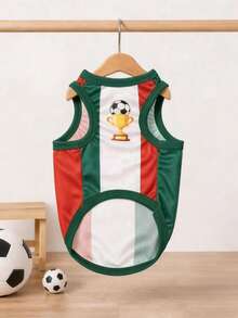 The 3estie 3eastie 1pc World Cup Mexico Soccer Jersey Fun Print Pet Vest, Physical Flea Protection, Reduces Shedding, Insulated & Breathable, Dog Vest Suitable For Large And Small Dogs And Cats, Indoor And Outdoor - Multicolor - View 3