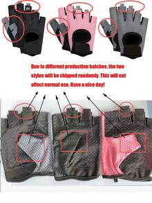 1双防滑半指健身手套，透气运动手套，男女通用，适用于健身房、骑行、举重、瑜伽、健身训练等运动，透气防滑手套 - 彩色 - 查看 9