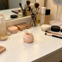 Hedgehog Shaped Creative Cotton Swab Cosmetic Storage Tube Desktop Makeup Table Bathroom Cotton Swab Toothpick Universal Storage Box Warm Healing Ornament - A - View 3