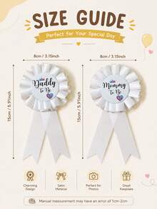 1 Set 2pcs Baby Shower Brooches Mommy To Be/Daddy To Be Badges, Expectant Father/Mother Pins, Souvenir Gift (Random Packaging Card) - Multicolor - View 6
