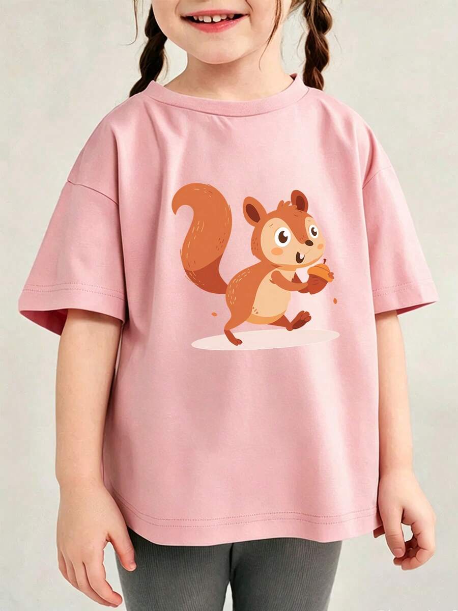 Camiseta con hermosos estampados para niñas perfecta para disfrutar de los días soleados de verano - Rosa - Ver 1