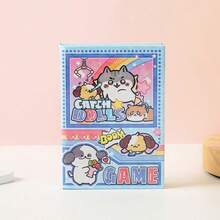 1pc Mini Pocket Notebook With Cute Pets And Gashapon Machine Print, Blank Portable Notepad, Incentive Prize Stationery, 80 Sheets Blank Inner Pages For Free Writing And Recording, Daily Long-Term Use - Note Book - View 12