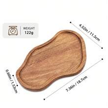 1pc Peanut-Shaped Wooden Tray - Made Of Natural Acacia Wood, Heat-Resistant , Suitable For Kitchen And Restaurant Decor, Perfect For Perfume, Jewelry, Candles, Small Items And Food Display - Brown - View 8