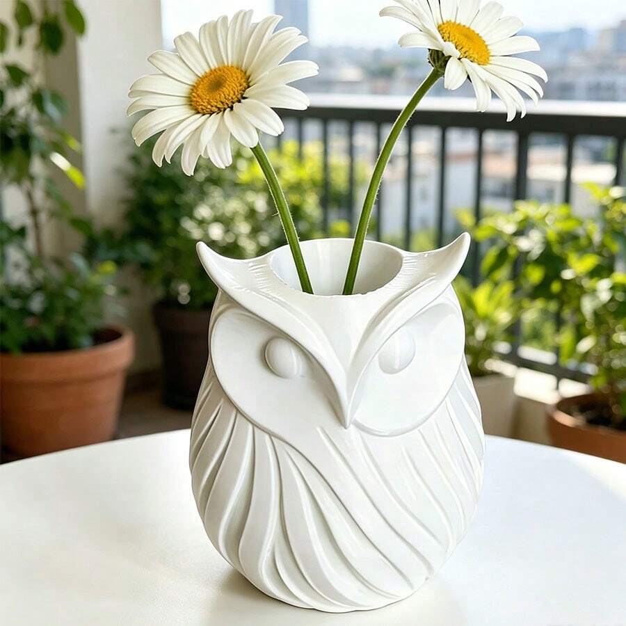 Owl Shaped Vase, Creative Resin Home Decor Vase - Vase - View 1