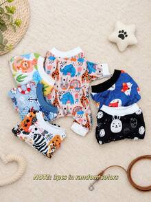 3pcs Random Color Pet Pajamas, Adjustable Size, Suitable For Small And Medium Dogs - Multicolor - View 13
