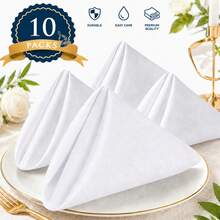 6 Packs White Rectangle Tablecloth & Napkins Set, Solid Color Polyester Table Linens, Wrinkle Resistant, Stain Proof, Easy Clean, Reusable Washable Table Cover For Wedding Party Banquet Restaurant Buffet Catering Dining Table Home Decor - White - View 22