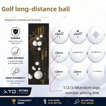 Golf Master! 9PCS Golf Competition Balls, Long Distance Golf Balls With Dual-Layer Design, Durable And Stable, Preferred By Professional Players, High Elasticity Golf Balls, LOGO, Number And Aim Line Are Randomly Packaged And Shipped - White - View 6