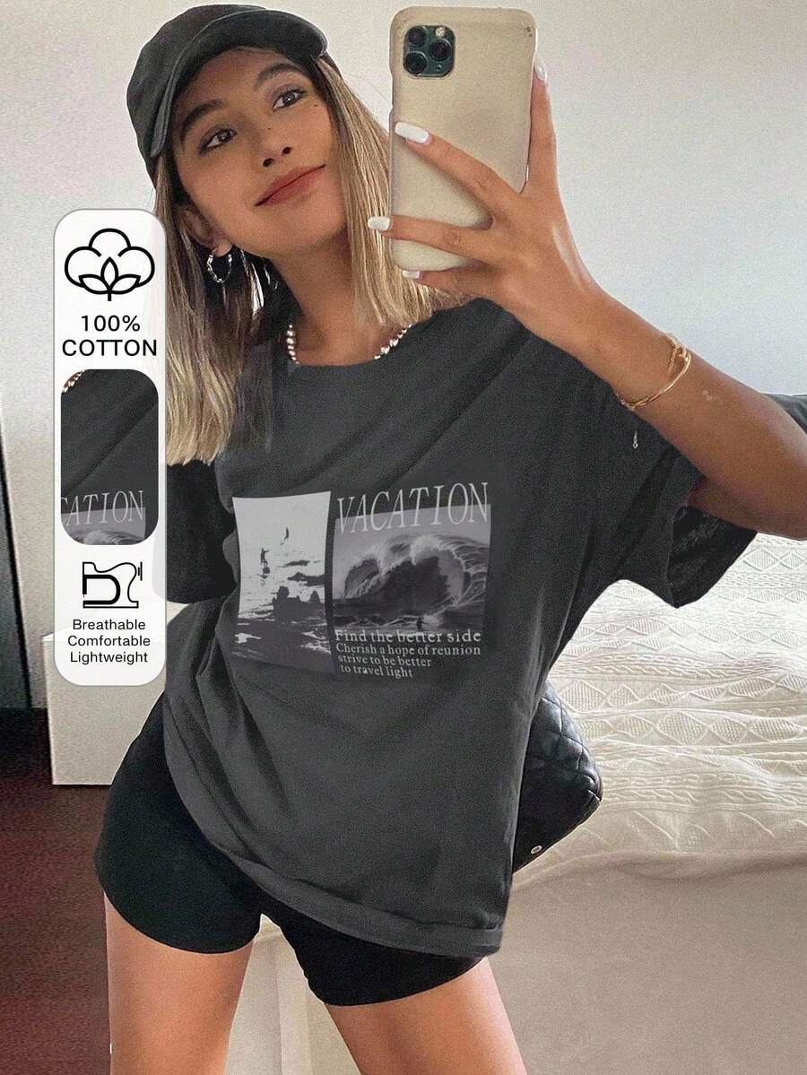 Women T-Shirts - Dark Grey - View 1