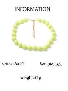 1pc Fashionable Minimalist Versatile Round Acrylic Beaded Necklace For Women, Suitable For Holidays And Everyday Wear - Beaded Necklace - View 23