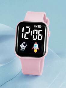 One Cute Silicone Digital Watch Paired With A 4-Piece Butterfly Accessory Set, Suitable For Daily Wear And Holiday Parties. - Pink - View 6
