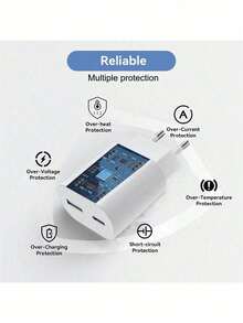25W 雙孔歐洲充電器，雙孔設計，可同時充電，尺寸輕巧，適用於手機/筆記型電腦/耳機/平板電腦 - 查看 5
