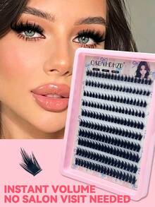 200pcs Tapered Long Cartoon Style Thick Cluster False Eyelashes Set, DIY Single Cluster Eyelash Extensions - 查看 5