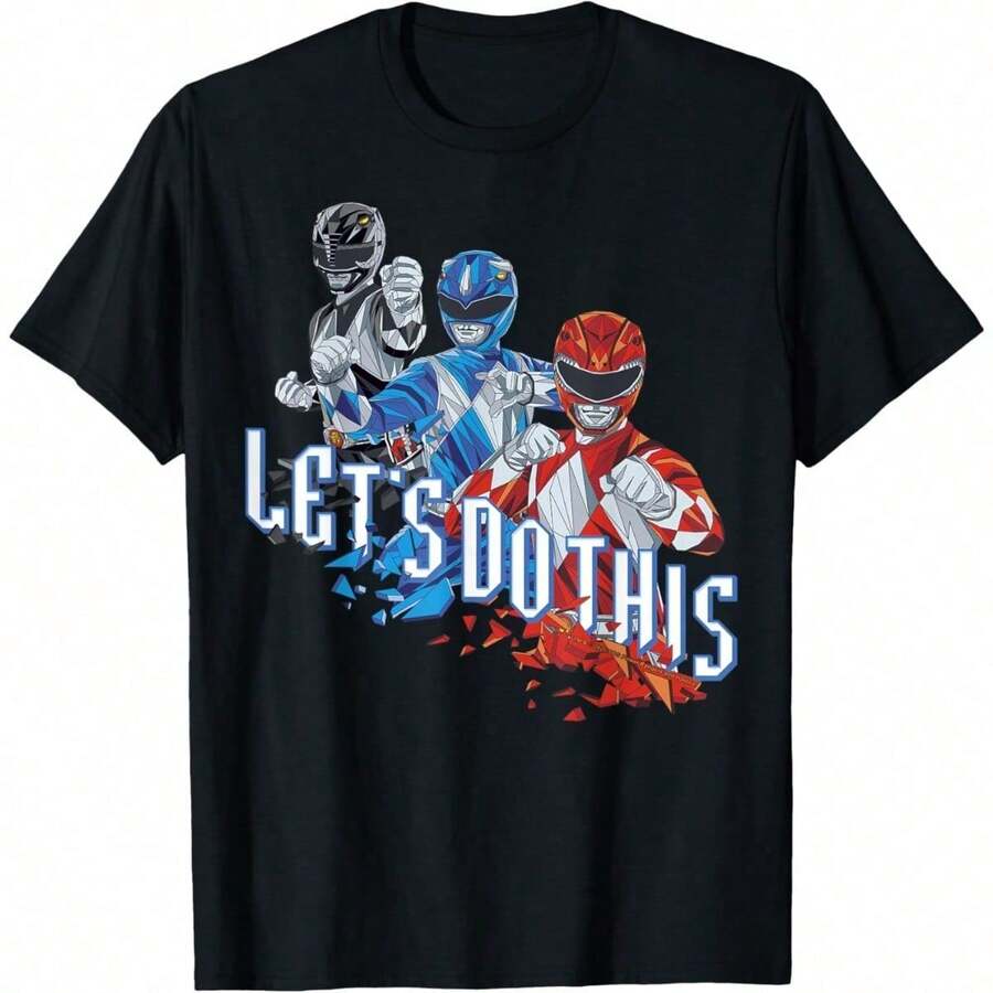 Camiseta Power Rangers Power Up Roja con Logo Vintage - Negro - Ver 1
