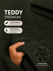 Women's Teddy Turtleneck Blouse With Faux Fur, Plush Teddy Style, Everyday Winter - 綠色 - 查看 3