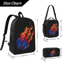 Prestonplayz Backpack Set, 3 Piece Backpack Set With Lunch Box Pen Box , A Back-To-School Essential: This Everyday Bag Features A Casual Style And Lightweight Construction, Paired With A Durable Zippered Closure-Making It Suitable Both Men And Women. - Sets - View 4
