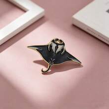 Manta Ray Enamel Pin Fashion Decorative Pins Ornaments Lapel Bag Badges Jewelry Gifts - Black - View 7