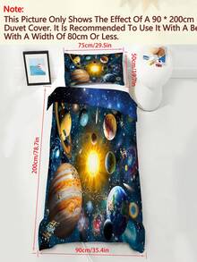 2/3件組太陽系行星3D印花被套組，銀河太空床寢，含太陽、地球、木星，適合兒童、青少年、成人、男孩與女孩，臥室使用 - 彩色 - 查看 9