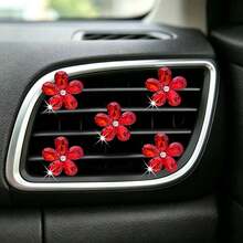 5pcs Pink Small Crystal Set Car Air Vent Aromatherapy Decor Clip Shiny Car Interior Decoration - Crystal - View 14
