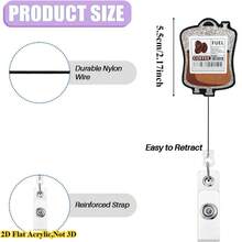 2D Model 1 Piece 1 Piece 1 Piece (But Often Used During Shortages) Retractable Badge Lanyard Suitable For Nurses - Fun Coffee Energy Glitter Badge Clip And Keychain With Durable Nylon Cord, Retractable Design, Suitable For Nurses, Registered Nurses, Nursing Assistants, Practicing Nurses, Medical Staff - Cute Nurse Gift 2D Flat Model - Acrylic (PMMA) - View 3