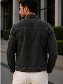 Men's Iron Button Twill Jacket - Vaqueros negros - Ver 2