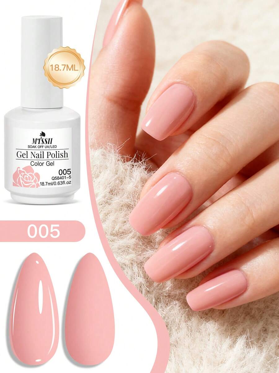 Mtssii 18.7ML Baby Pink Nude Gel Nail Polish, Soft Natural UV Gel Varnish, Sheer & Opaque Shades Available, Long Lasting, Chip Resistant, Ideal For French Manicure, Office Wear & Bridal Looks, Low Odor Formula Summer Nails
