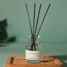1 Set Black & White Minimalist Reed Diffuser Set (Wooden - Includes Rose Sticks And Diffuser) | 50/100ml, Bathroom/Bedroom/Room Decor, Car Accessory/Air Freshener, Teacher/Women Gift, Halloween/Back To School Decor - Fragrance-1 - View 6