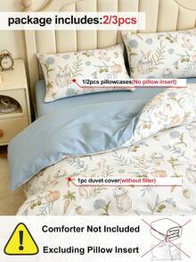 HONEYMOON Rabbit Print Duvet Cover Set (2pcs = 1 Duvet Cover + 1 Pillowcase; 3pcs = 1 Duvet Cover + 2 Pillowcases); 100% Polyester Digital Print Fabric, Soft And Breathable, Wrinkle-Resistant, Pillowcase Does Not Include Pillow Insert (No Comforter); Suitable For Home And Dorm, T F Q K Sizes - Multicolor - View 4