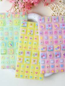 DIY Stickers, Transparent Solid Stickers, Replaceable Collectible 3D Stickers, Reusable Self-Adhesive DIY Decorative Stickers, Interactive Stickers For Kids, Everyday Decorative Stickers, Party Decoration Stickers, Sticker Games For Kids. - Multicolor - View 1