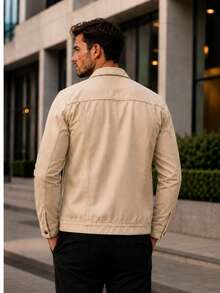 Men's Iron Button Twill Jacket - Beige - View 2
