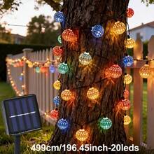 1个摩洛哥地球仪太阳能串灯 - 30/20 LED，彩色摩洛哥仙女灯，户外装饰，适用于花园围栏、庭院、母亲节、圣诞派对、家居卧室装饰 - 太陽能摩洛哥球-彩光 - 查看 9