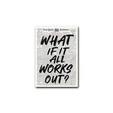1PC What If It All Works Out Poster, Retro Newspaper Print, Typography Poster, 70's Wall Art, Black Positive Quote Print, Newspaper Style Wall Art, Girly Dorm Decor Apartment Aesthetic, Typography Preppy Black Home Decor, No Frame - Word - View 7