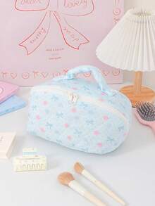Cute Bow Flower Design Large Capacity Makeupbag Zipper Travel Wash Bag Multifunctional Portable Storage Bag Lipstick Storage Bag Women's Accessory Bag - Multicolor - View 11