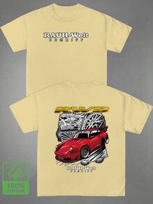 RWB Retro-Sportwagen, einfacher individueller Schriftzug, kreativer Mehrfachdruck, schweres, lässiges, modisches, reines Herren-Kurzarm-T-Shirt, 100 % neu, lässiges Alltagsmode-T-Shirt mit lockerem Rundhalsausschnitt, Herrenbekleidung - Weiss - Übersicht 7